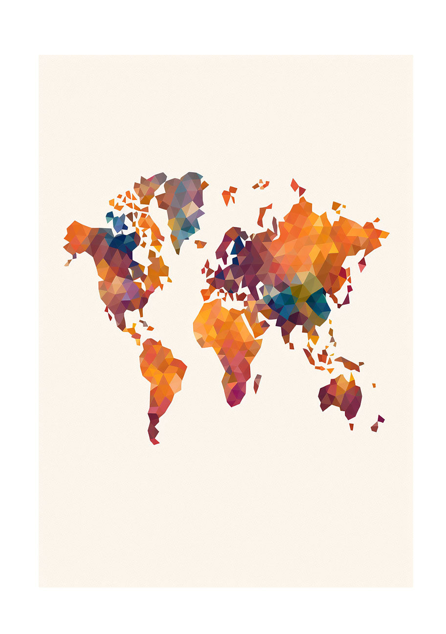 世界地図のアートポスター:world_map_d2af 通販