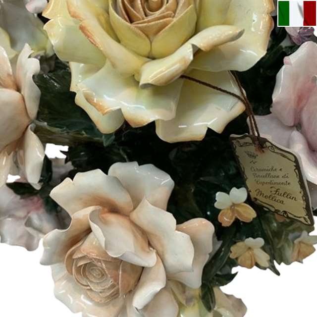 楽天市場】陶花 置物 陶器 花 イタリア オーナメント クラシック