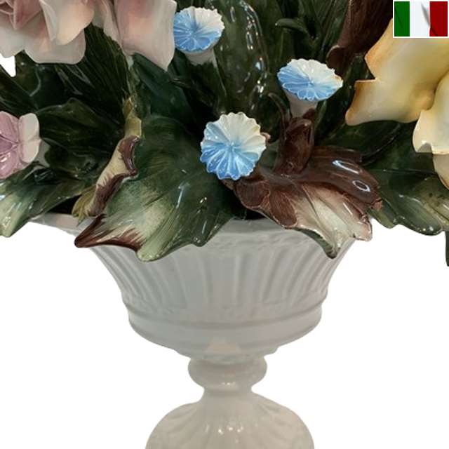 楽天市場】陶花 置物 陶器 花 イタリア オーナメント クラシック