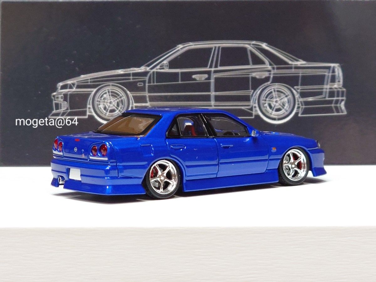 399台限定】MORTAL 1/64 日産 スカイライン 25GT-t ER34 URAS【ブルー