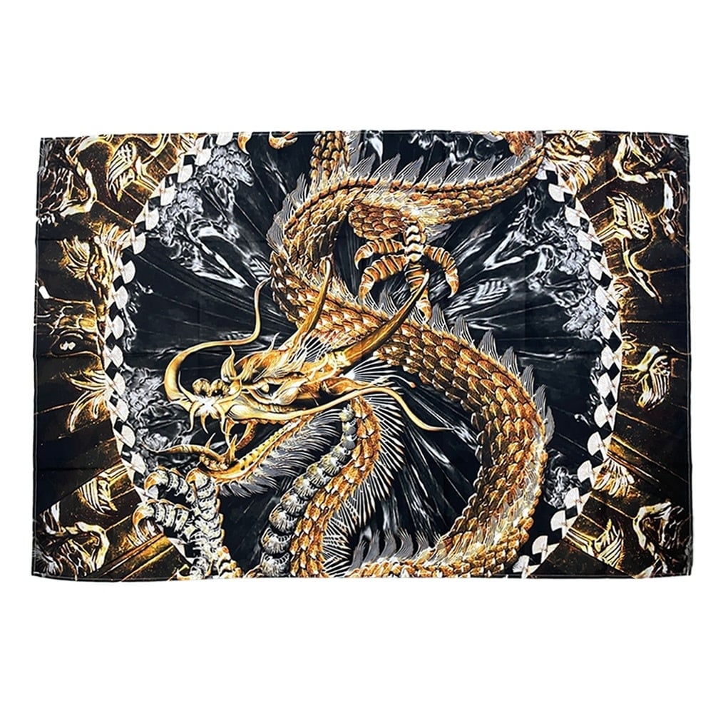 風水 タペストリー 黄金龍 ドラゴン 150×100竜 絵 ポスター 玄関 絵 龍