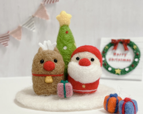 受注制作(クリスマス)ペア 羊毛フェルト アトリエクラウン 通販