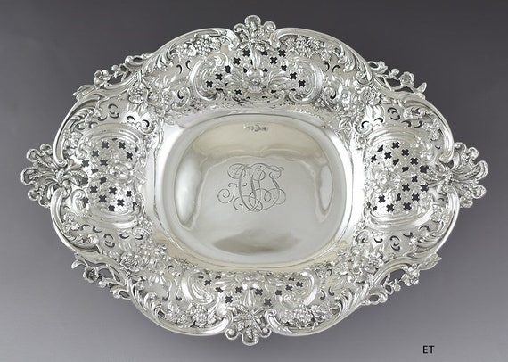1902-1907 Antique Tiffany & Co Sterling Silver Oblong Pierced