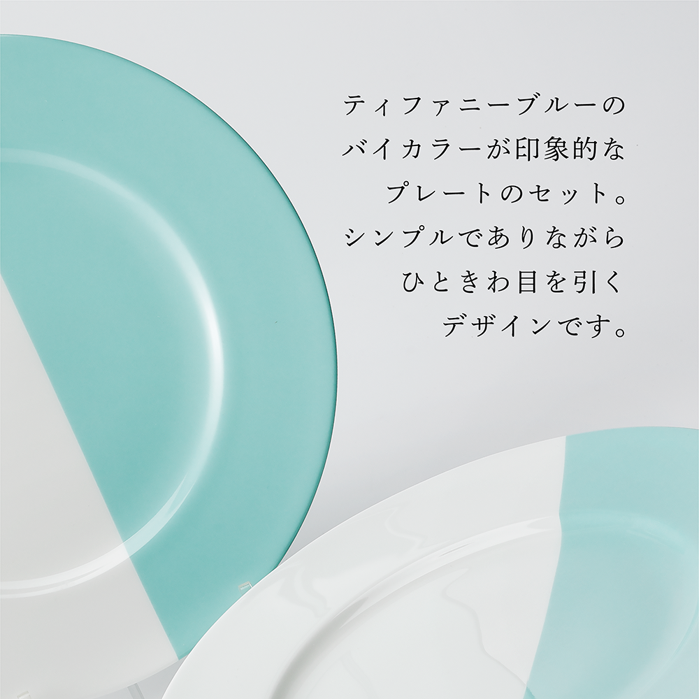 TIFFANY / ティファニー カラーブロック デザートプレート 21cm ペア
