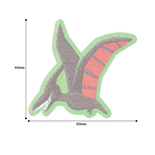 恐竜シルエットワッペン（プテラノドン） アイロン接着 【男の子に