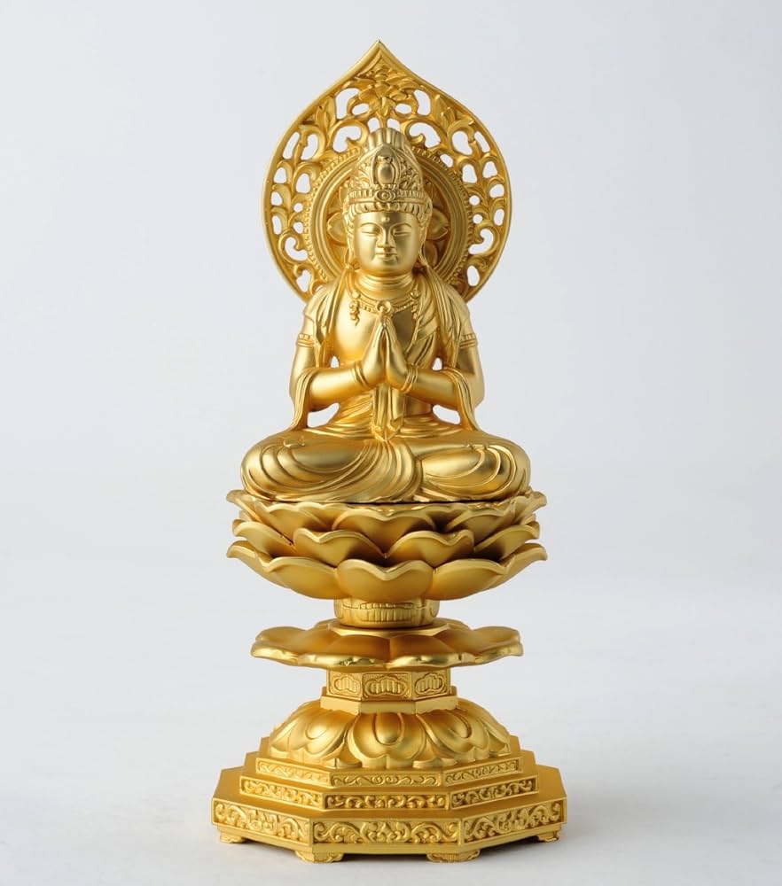 Amazon｜仏像 勢至菩薩 15cm（金メッキ/24金） 仏師：牧田秀雲 原型＿