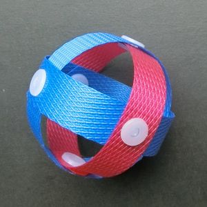 PPバンドとトジックで作る「大円」ボール…20・12面体、立方8面体、正