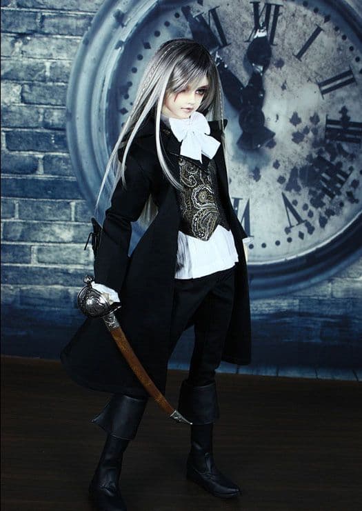 WY08 人形服 ドール服　黒鳩 中世纪 海賊 貴族風スーツ 6点セット 75cmドールまで可能！8点セット！BJD 1/3 古風 中華風 中国風 球体関節