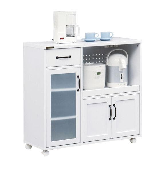 キッチンカウンター幅90cm（ホワイト系）レンジ台 レンジボード（482） 食器棚 レンジ台 キッチンボード カップボード 家電収納 キッチン収納