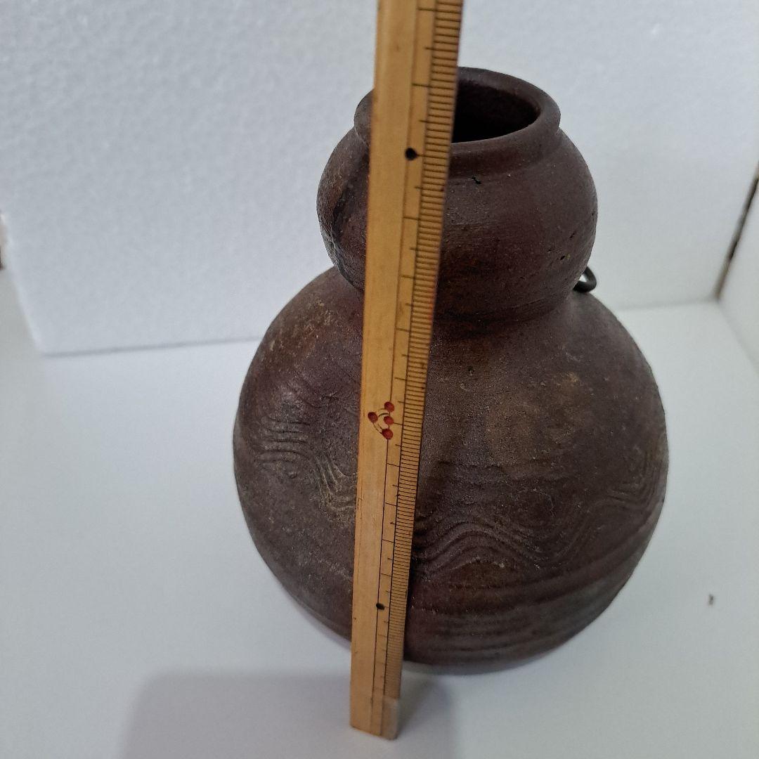 すずらん様専用 桃山時代 古備前焼 花入 掛け用 瓢箪型 竹へら波図