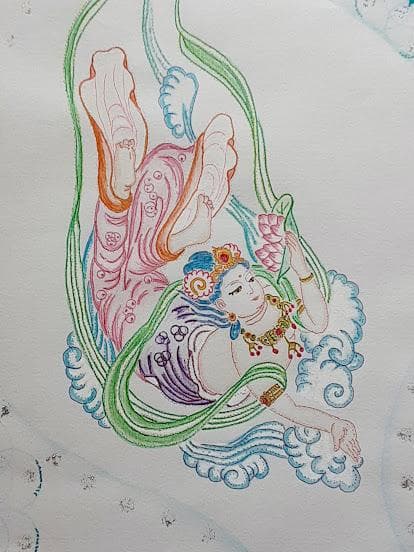 五十嵐由家　仏画373　飛天 五十嵐由家 仏画 373 「飛天」 - 五十嵐由家 GALLERY | minne byGMO