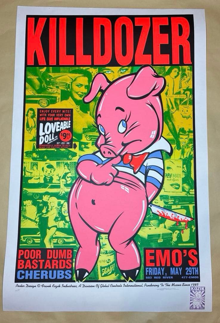 KOZIK KILLDOZER シルクスクリーンポスター 1990's Frank Kozik 額入りポスター - アンティーク、ビンテージの