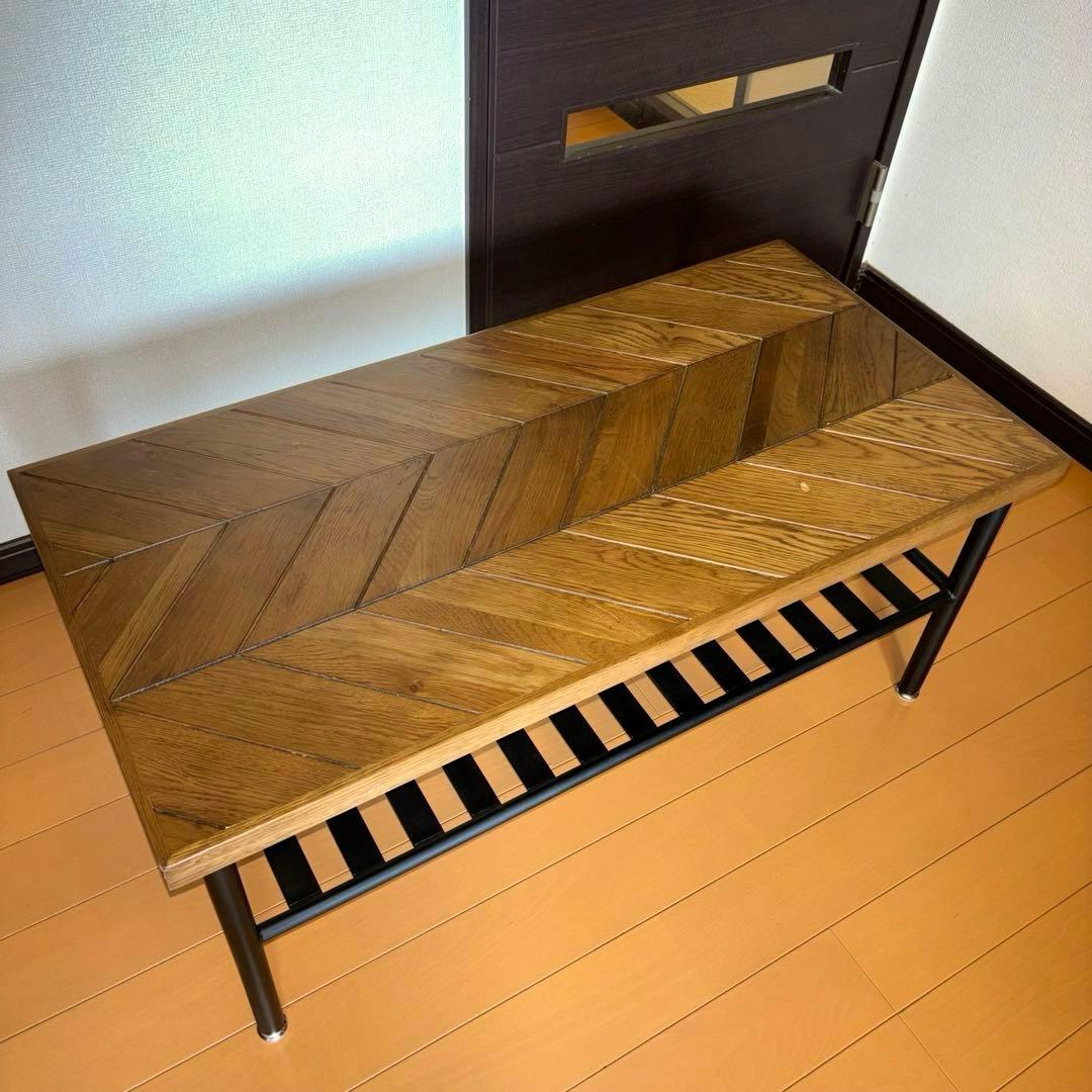 ヘリンボーンデザイン ギネスコーヒーテーブル 幅90cm 関家具 Knot antiques GUINESS COFFEE TABLE / ノットアンティークス ギネス