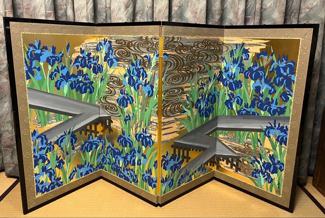 アヤメの花の屏風 アヤメの花の屏風 アヤメの花の屏風 燕子花図｜根津美術館
