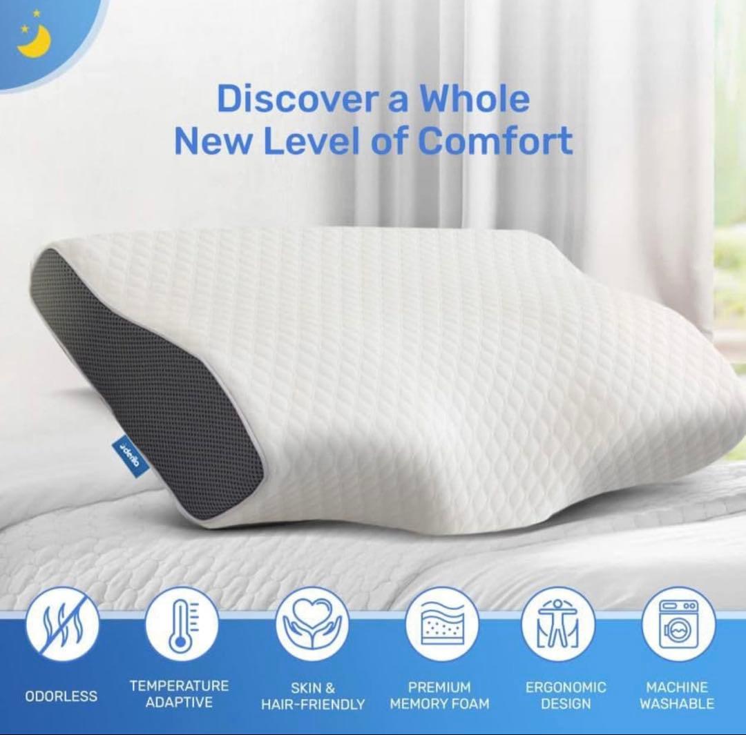 Derila（デリラ）安眠枕 メモリーフォーム 快眠 枕カバー付 Amazon｜デリラ枕 | 頸部メモリーフォームサイド、背中、うつ伏せ枕