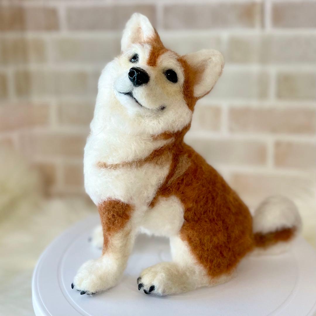 羊毛フェルト　柴犬　momoichigo ちまちま羊毛フェルト＃13豆柴犬の作り方-Needle Felting - YouTube